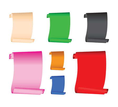 set of multi coloured bannersのイラスト素材