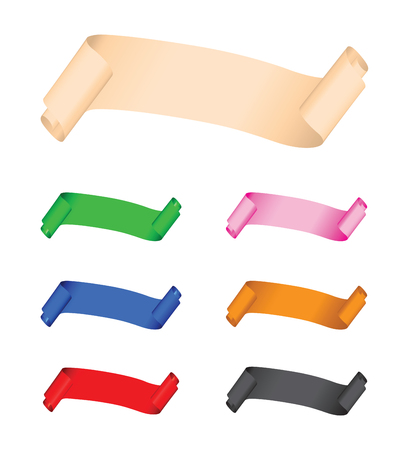 set of multi coloured bannersのイラスト素材