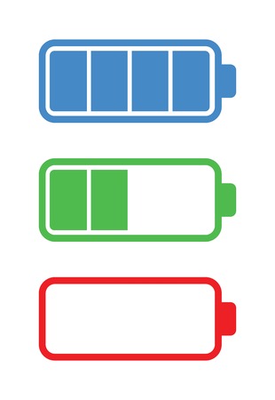 Colourful battery charging levels icon setのイラスト素材