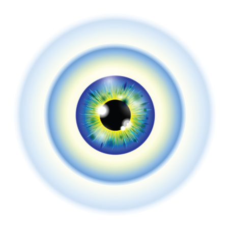 blue and yellow realistic eyeballのイラスト素材