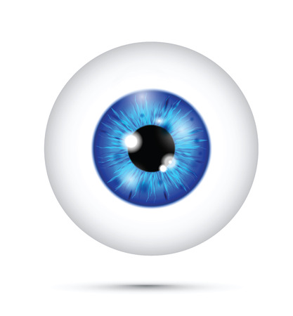 blue realistic eyeballのイラスト素材