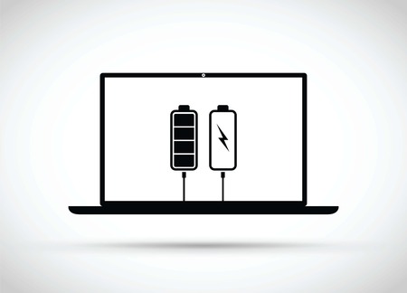 Computer battery charging iconのイラスト素材