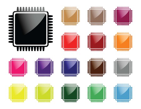 Computer chip iconのイラスト素材