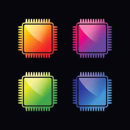 Computer chip iconのイラスト素材