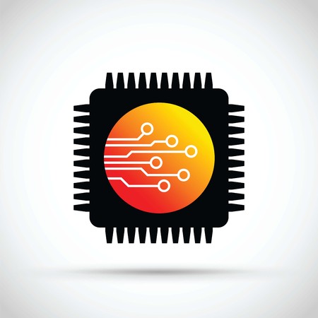 Computer chip iconのイラスト素材