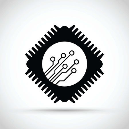 Computer chip iconのイラスト素材