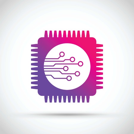 Computer chip iconのイラスト素材