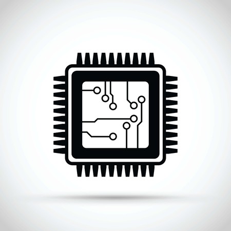 Computer chip iconのイラスト素材