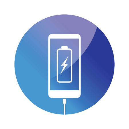 Cell mobile phone battery charging iconのイラスト素材