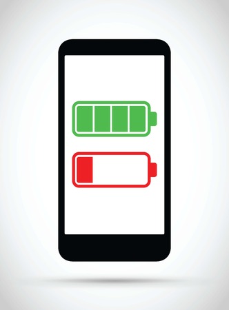 Cell mobile phone battery charging iconのイラスト素材