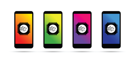 micro processors on cell mobile phonesのイラスト素材