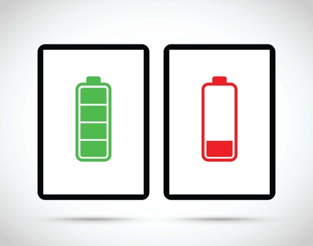Tablet battery charging iconのイラスト素材