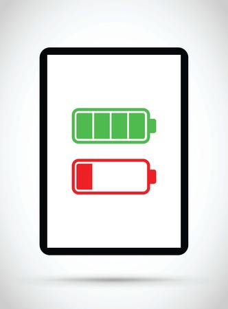 Tablet battery charging iconのイラスト素材