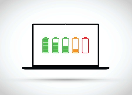 Computer battery charging iconのイラスト素材