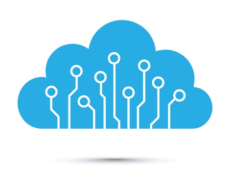 abstract cloud computer chip iconのイラスト素材