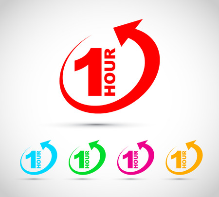 One hour arrow icon setのイラスト素材