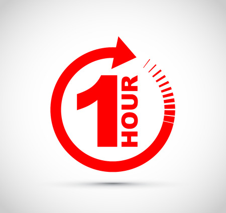 One hour arrow iconのイラスト素材