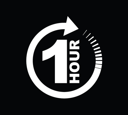 One hour arrow iconのイラスト素材