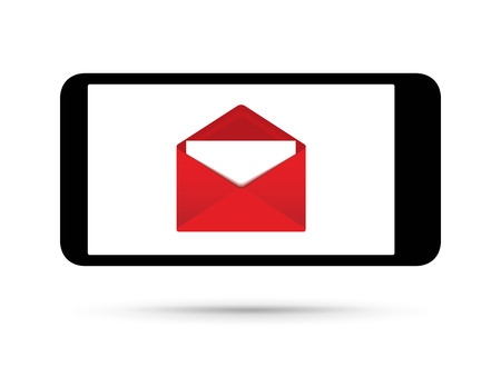 Open envelope on an mobile cell phoneのイラスト素材