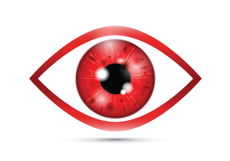 red Realistic eyeballのイラスト素材