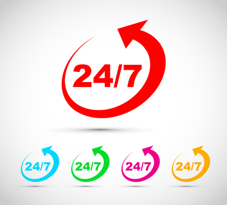 twenty four seven arrow icon setのイラスト素材