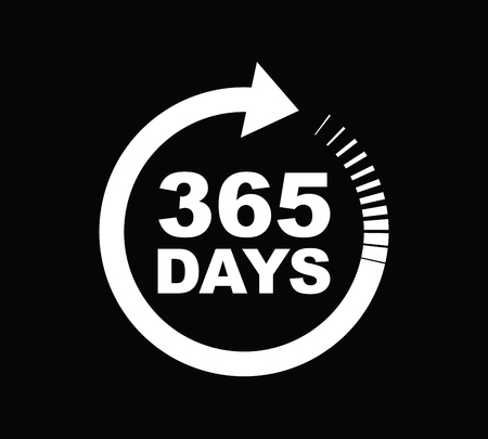 Three hundred and sixty five days a year iconのイラスト素材