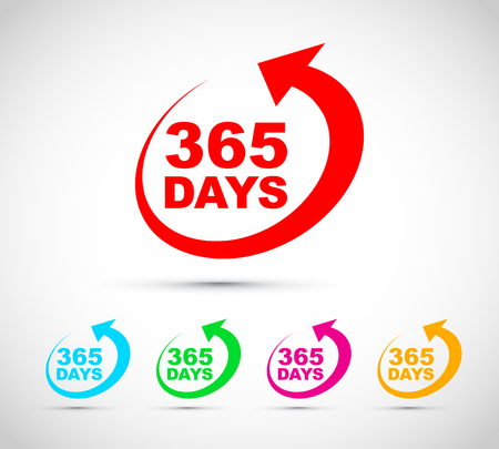 Three hundred and sixty five days a year icon setのイラスト素材