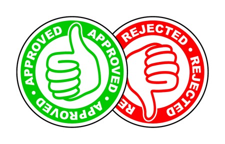 approved and rejected thumbs up and down iconのイラスト素材