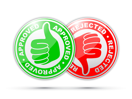 approved and rejected thumbs up and down iconのイラスト素材