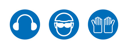 Set of three heath and safety iconsのイラスト素材