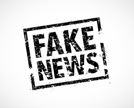 Fake news rubber stamp cell phoneのイラスト素材