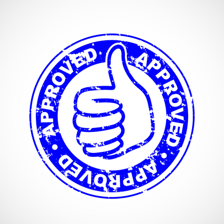 Approved thumbs up stampのイラスト素材