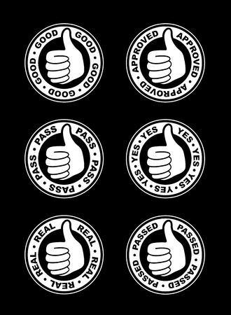 Set of thumbs up stampsのイラスト素材