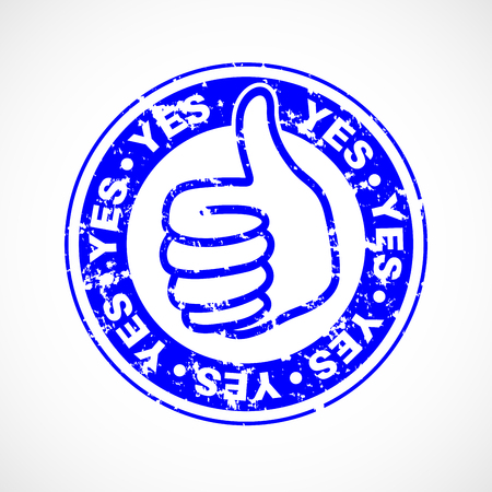 yes thumbs up stampのイラスト素材