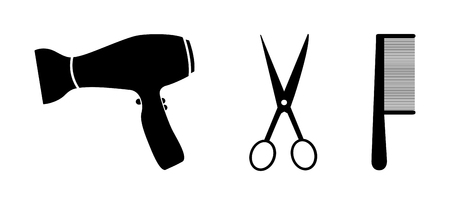hair dressers salon iconsのイラスト素材