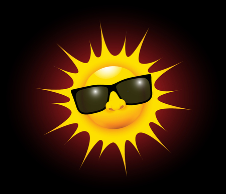 a happy smiling sun with sun glassesのイラスト素材