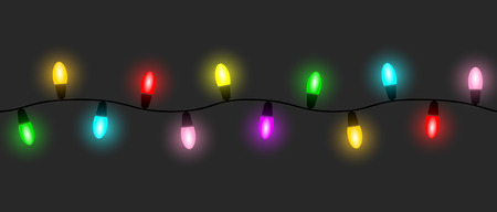 colourful light bulbs in a line setのイラスト素材