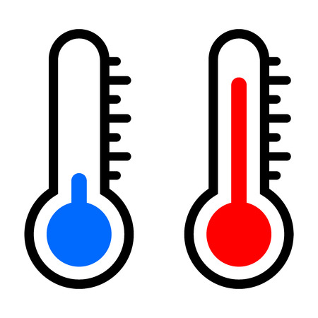 Blue and red thermometer iconのイラスト素材