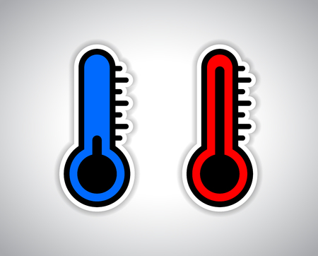 Blue and red thermometer iconのイラスト素材