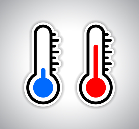 Blue and red thermometer iconのイラスト素材