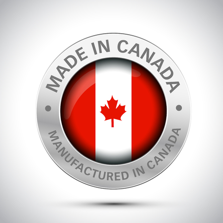 Made in canada flag metal iconのイラスト素材