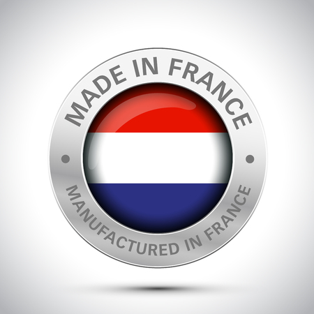 made in france flag metal iconのイラスト素材