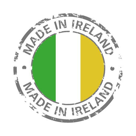 made in ireland flag grunge iconのイラスト素材