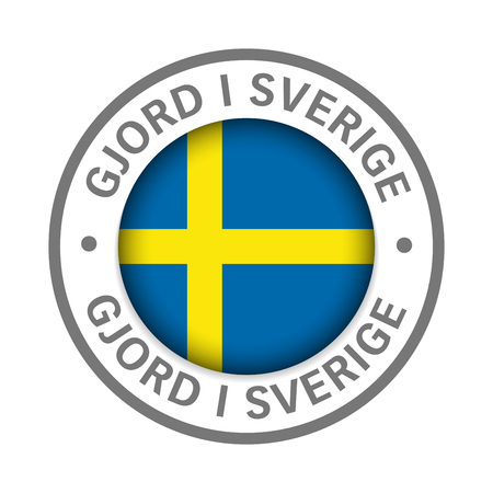 made in Sweden flag iconのイラスト素材