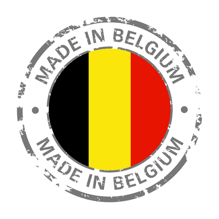 made in Belgium flag grunge iconのイラスト素材