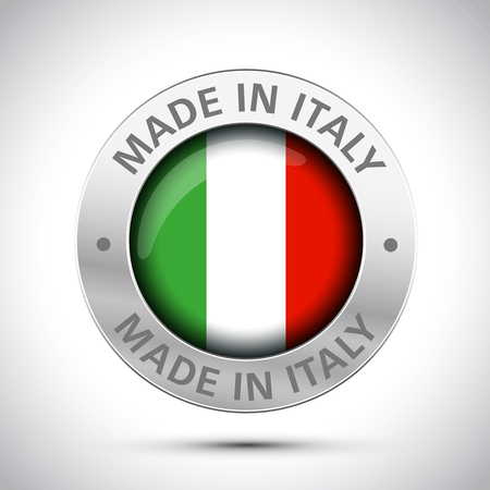 made in italy flag metal iconのイラスト素材