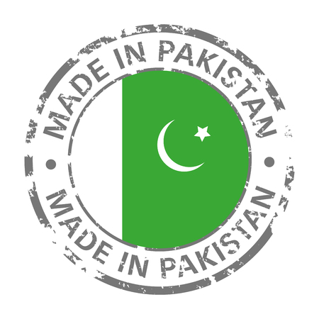 made in pakistan flag grunge iconのイラスト素材