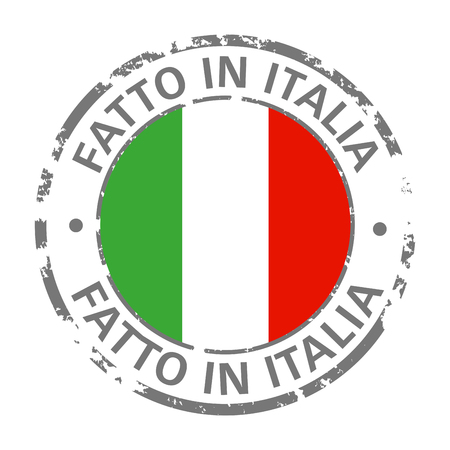 made in italy flag grunge iconのイラスト素材