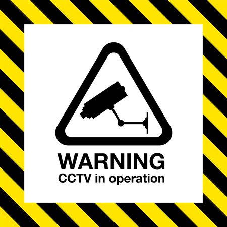 Cctv warning signのイラスト素材