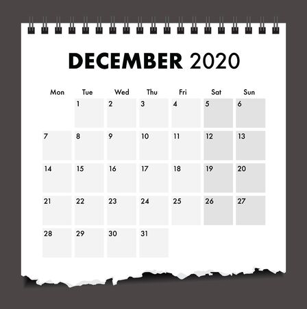 a 2020 torn calendar paperのイラスト素材